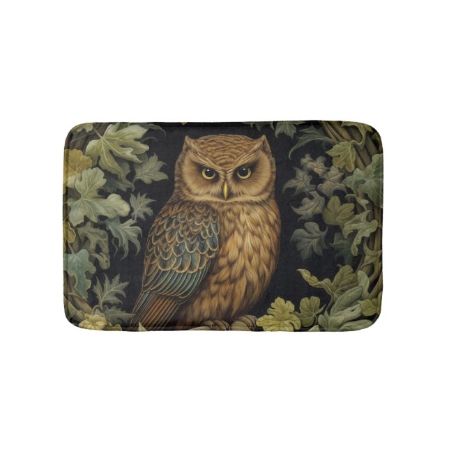 Art nouveau owl in the forest bath mat (Front)