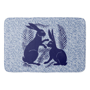 Art Nouveau Pair of Rabbits De Morgan and Morris Bath Mat