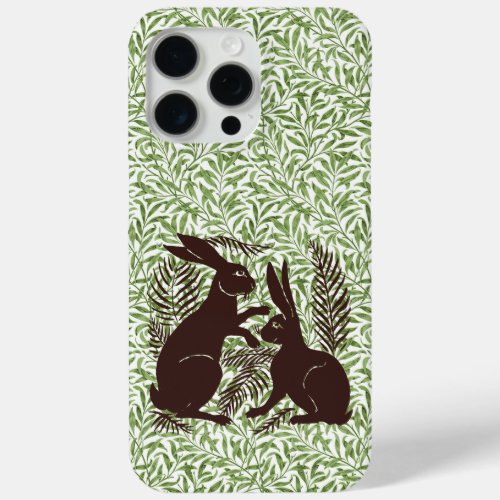 Art Nouveau Pair of Rabbits De Morgan and Morris iPhone 15 Pro Max Case