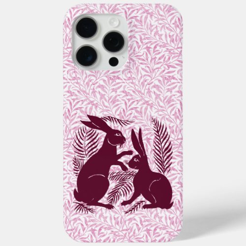 Art Nouveau Pair of Rabbits De Morgan and Morris iPhone 15 Pro Max Case