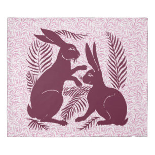 Art Nouveau Pair of Rabbits De Morgan and Morris Duvet Cover