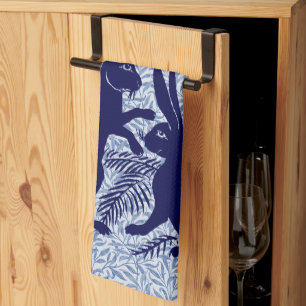 Art Nouveau Pair of Rabbits De Morgan and Morris Kitchen Towel