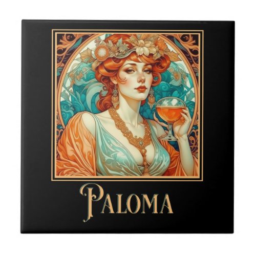 Art Nouveau Paloma  Ceramic Tile