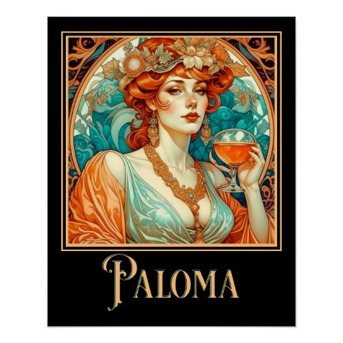 Art Nouveau Paloma  Poster
