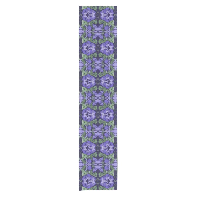 Art Nouveau Pansies Table Runner (Front)