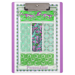 Art nouveau parrot monkey jungle tropical clipboard