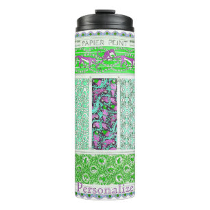 Art nouveau parrot monkey jungle tropical paper co thermal tumbler