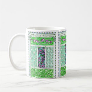 Art nouveau parrot monkey jungle tropical paper coffee mug