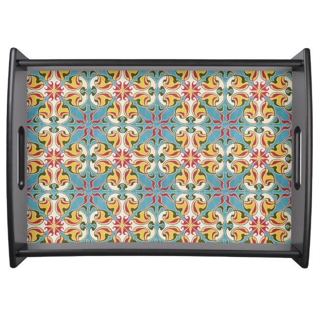 Art Nouveau Pastel Blue Serving Tray (Front)