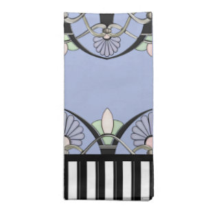 Art Nouveau Pastel Shells, Lilies & Black Stripes Napkin