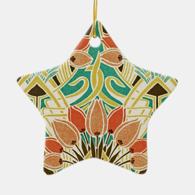 Art Nouveau pattern #11 Ceramic Ornament (Front)
