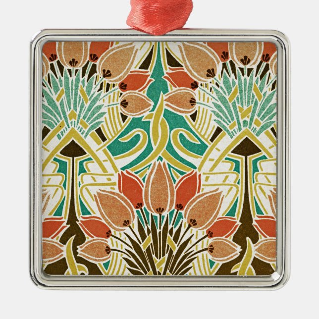 Art Nouveau pattern #11 Metal Ornament (Front)