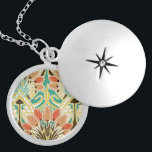 Art Nouveau pattern #11 Silver Plated Necklace<br><div class="desc">Classic Art Nouveau pattern with flowers</div>