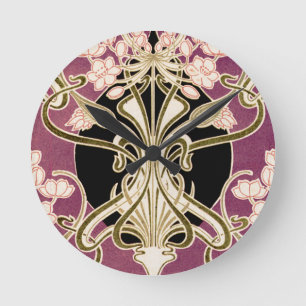 Art Nouveau pattern #2 Round Clock