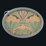 Art Nouveau Pattern #3 at Emporio Moffa Oval Belt Buckle<br><div class="desc">Vintage Art Nouveau floral pattern</div>
