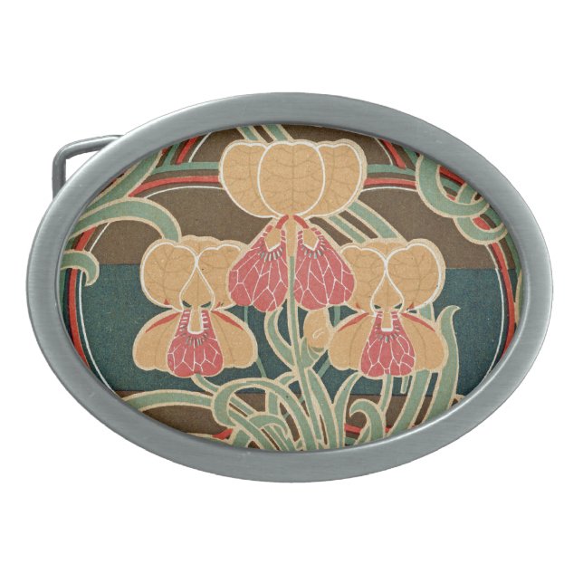 Art Nouveau Pattern #4 at Emporio Moffa Belt Buckle (Front)