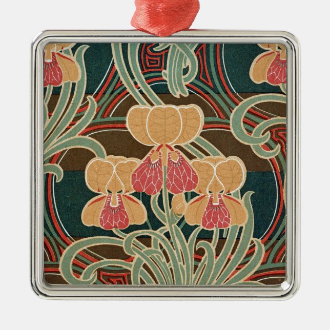 Art Nouveau Pattern #4 at Emporio Moffa Metal Ornament (Front)