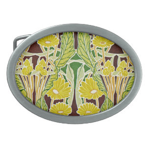 Art Nouveau Pattern #7 at Emporio Moffa Oval Belt Buckle