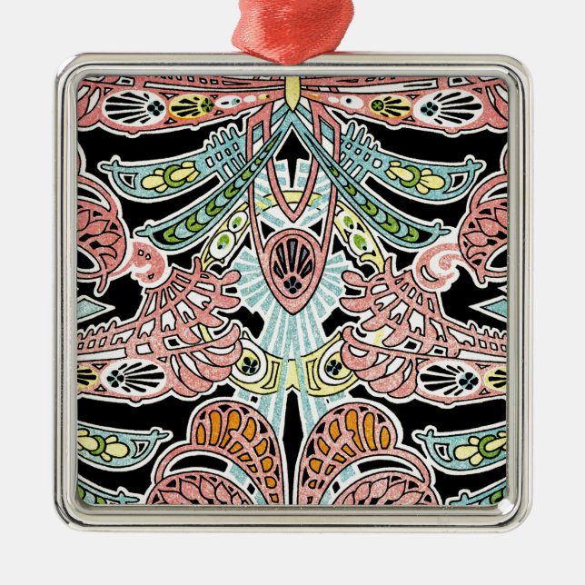 Art Nouveau pattern #8 Metal Ornament (Front)