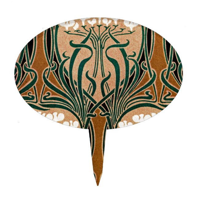 Art Nouveau pattern #9 Cake Topper (Front)