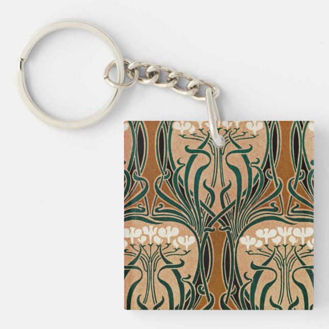 Art Nouveau pattern #9 Keychain (Front)