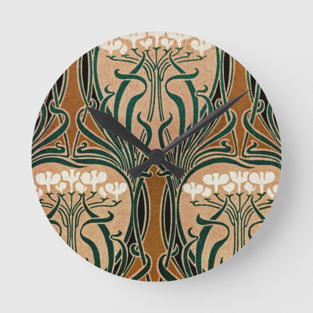 Art Nouveau pattern #9 Round Clock (Front)