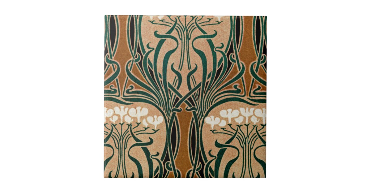 Art Nouveau pattern 9 Tile Zazzle