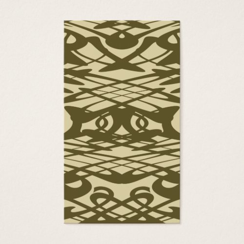 Art Nouveau Pattern in Beige and Brown. Business Card Template
