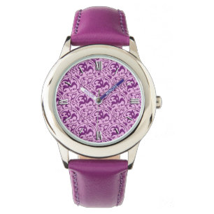 Art Nouveau pattern, plum on orchid Watch