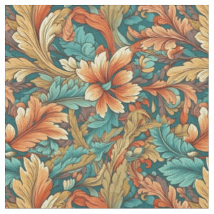 Art Nouveau Pattern-Seamless Vintage Floral Design Fabric