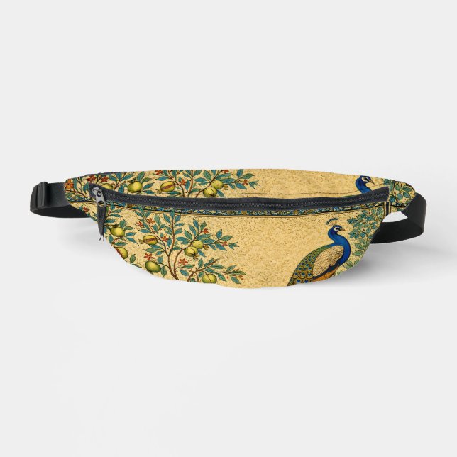 Art Nouveau Peacock Botanical Illustration  Fanny Pack (Front)