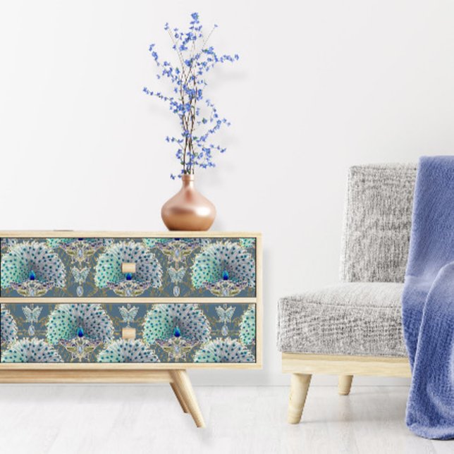 Art Nouveau Peacock Butterfly Navy Deco Decoupage  Tissue Paper (Creator Uploaded)