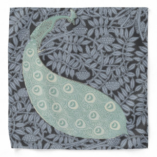 Art Nouveau Peacock Classic Vintage Bird Bandana