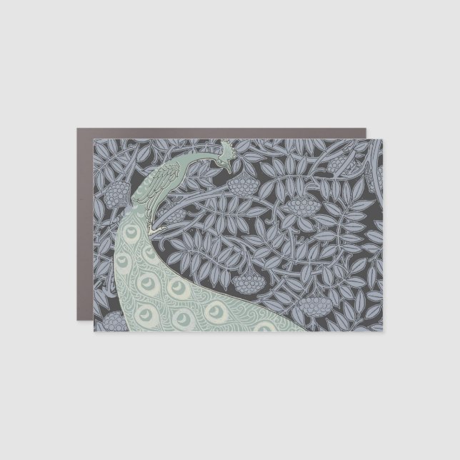 Art Nouveau Peacock Classic Vintage Bird Car Magnet (Front)