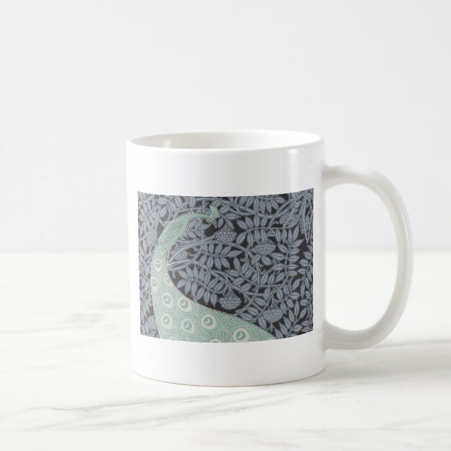 Art Nouveau Peacock Classic Vintage Bird Coffee Mug (Right)