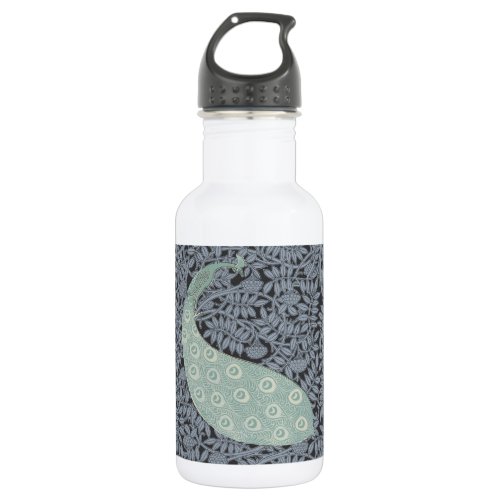 Art Nouveau Peacock Classic Vintage Bird Stainless Steel Water Bottle