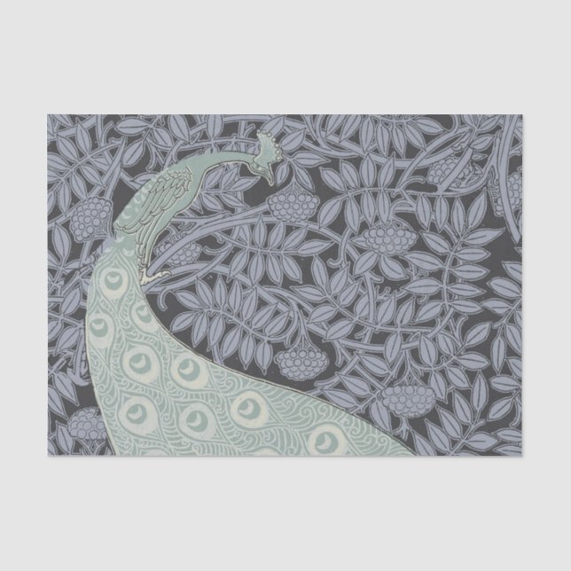 Art Nouveau Peacock Classic Vintage Bird Tissue Paper (Front)