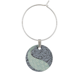 Art Nouveau Peacock Classic Vintage Bird Wine Charm