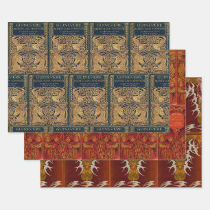 Art Nouveau Peacock Firebird Swallow Wrapping Paper Sheets