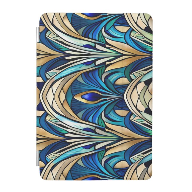 Art nouveau peacock inspired design iPad mini cover (Front)