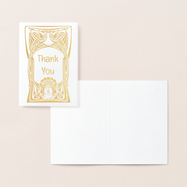 Art Nouveau Peacock lady Foil Card (Display)