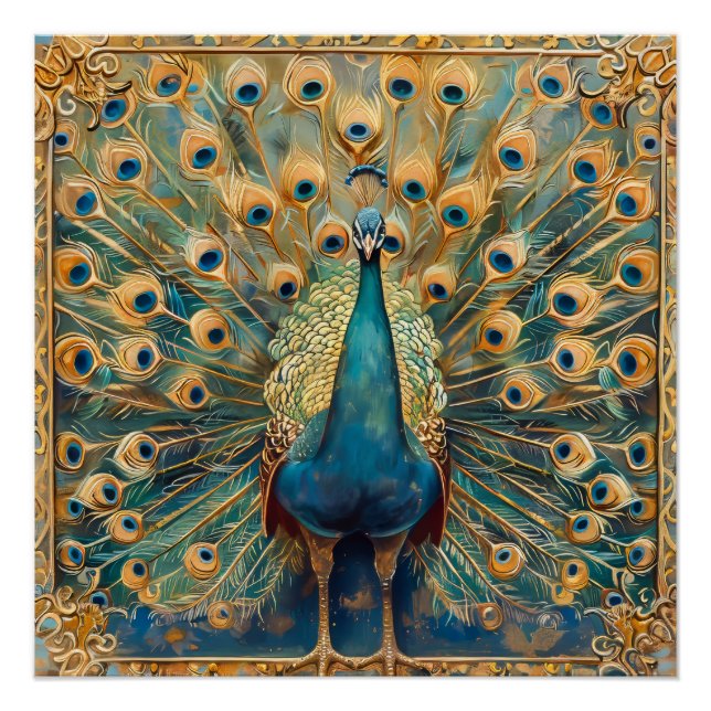 Art Nouveau Peacock Poster (Front)