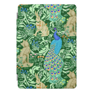 Art Nouveau Peacock Print, Cobalt Blue & Green iPad Pro Cover