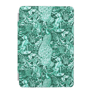 Art Nouveau Peacock Print, Turquoise and Aqua iPad Mini Cover
