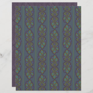 Art Nouveau Peacock Scrapbook Paper