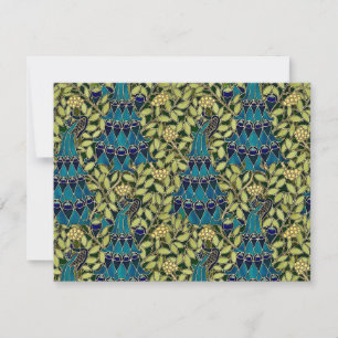 Art Nouveau Peacock Seamless Pattern   Vintage  Note Card