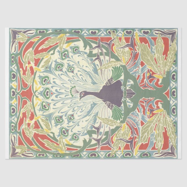 Art Nouveau Peacock Tissue Paper (Front)
