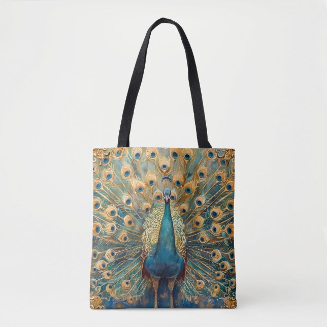 Art Nouveau Peacock Tote Bag (Front)