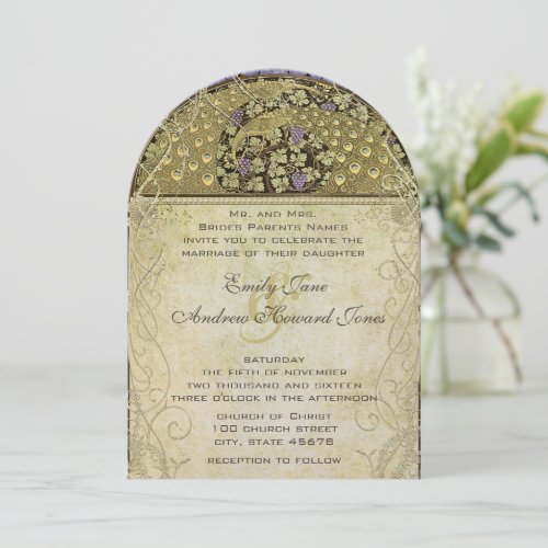 Art Nouveau Peacock Wedding click READ MORE Personalized Announcements