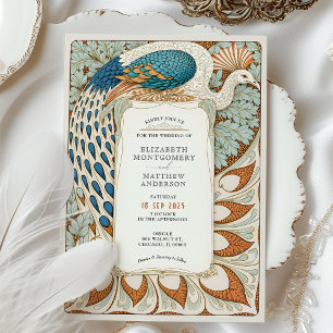 Art Nouveau Peacock Wedding Invitation